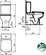 Ideal Standard New Esedra Back-to-Wall Combination S/P with Soft-Close Toilet Seat & Cover, Cistern with Mechanism, Internal Bidet Spray, and Fixing Set, White - Image 5