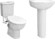 Mica Vit Evo Bathroom Set: Full Toilet and 50 cm Basin with Full Pedestal, White - Image 1