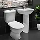 Mica Vit Evo Bathroom Set: Full Toilet and 50 cm Basin with Full Pedestal, White - Image 2