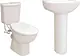 Mica Vit Evo Bathroom Set: Full Toilet and 50 cm Basin with Full Pedestal, White - Image 3
