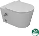 Sanipure Titan 25424975 Wall-Hung Toilet with Plastic Soft-Close Toilet Seat & Cover, Internal Bidet, and Fixing Set, White - Image 2