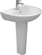 Sanipure Rosetta 60 cm Basin with Full Pedestal and Fixing Set, White - Image 2