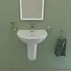 Sanipure Rosetta 60 cm Basin with Wall-Hung Column and Fixing Set, White - Image 1