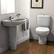 Ideal Standard Sofia Set, 62 cm Basin with Full Pedestal and Standard Toilet Seat & Cover, White - Image 2