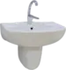 Mica Vit Nosu Basin 55-60 cm with Wall-Hung Pedestal, White - Image 2