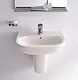 Duravit D-Code Basin 45 cm with Wall-Hung Pedestal, Pergamon - Image 1