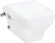 Hansgrohe Greek Tide Q Wall-Hung Toilet with Toilet Seat & Cover, Internal Bidet Spray and Fixing Bolts, White - Image 1