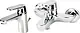 BGI 2-Piece Bathroom Mixer Set (Bath Mixer 1013 with Diverter and Pillar Basin Mixer 1011 with Pop-up Waste), Chrome - Image 1