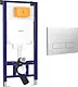 Duravit Concealed Cistern Full Metal Frame 8 mm 115 × 50 cm Dual Flush 6/3 with Flush Plate WF5100021010, Glossy Chrome - Image 2