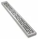 Pura DL-105 Wave Shower Drain 105 cm, Stainless Steel, 1 mm Body, 1.5 mm Cover, Bottom Outlet with Anti-Clogging Filter and Odor/Insect Trap, 48 L-D - Image 1