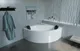 Sanipure Superior 0010042 Bathtub 140 × 140 cm, Round Side Panel with Frame, White (710040) with Black Pillow - Image 2