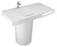 Sanipure Tondo One-Piece Freestanding Floor Basin 0016033 Size 90 × 115 × 60 cm without Overflow with 30 cm Towel Holder — Mocha (001603325) - Image 2