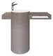 Sanipure Provo One-Piece Freestanding Floor Basin 0016004, 90 × 115 × 53 cm, without Overflow, Integrated Towel Holder, Grey (001600405) - Image 9