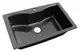 High Stone Granite Kitchen Sink 309 Single Bowl, Matte Black, 50 × 85 cm with Mixer Hole and 3 inch Waste Hole