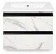 B-Style Raya 60 515 HPL Treated Wood Vanity Unit, 60 cm, Carrara White, 2 Drawers - Image 1