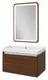 وحدة حمام خشب دانيال الترا وود بيرو نورمال 7540 Light Brown 80 سم 2 ضلفة بالمراة ليد وحوض Duravit نمبر وان - Image 2