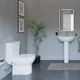 طقم حمام هانزجروهي جليد ليك S White كومبنيشن بالسيديلي Self-Closing وحوض 60 cm With Full Pedestal - Image 1