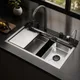 حوض مطبخ سمارت ديجيتال بيانو كور إيجي PK 800 SM DS اسود 80 × 45 سم 5 ازرار بجميع المشتملات - صورة 2